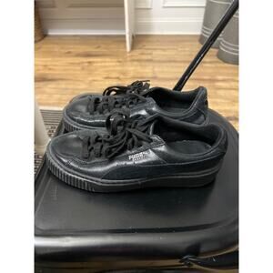Puma black metallic basket sneakers size 8